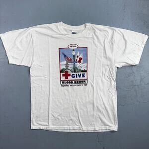 Give Blood American Red Cross VTG T Shirt Donation Love People Hospital